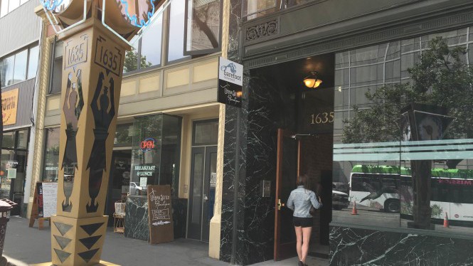 Barefoot Movement Yoga Studio is located on third floor at 1635 Broadway in downtown Oakland